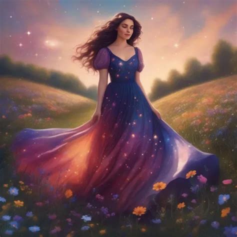 A Colourful Beautiful Brunette Persephone In A Be Openart
