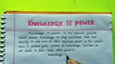 Knowledge Is Power Essay In English 20 Lines Writing On Knowledge Is