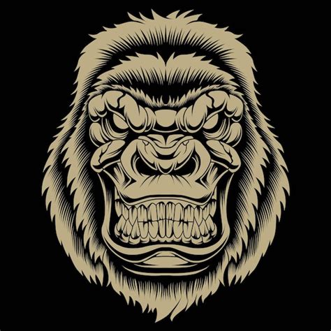 Premium Vector Angry Gorilla Face Vector Illustration