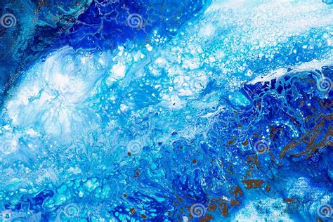 Abstract Painting Background In Superlative Blue Color Stock Photo