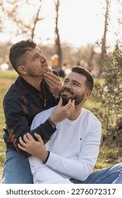 Gay Couple Park Proudly Holding Hands Stock Photo 2276455301 Shutterstock