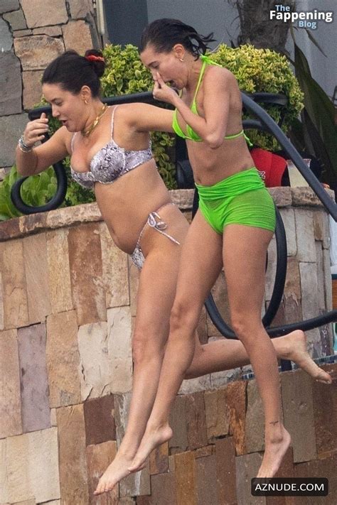 Hailey Baldwin Spotted Celebrating Her Sisters Birthday Wearing An Alluring Green Bikini In