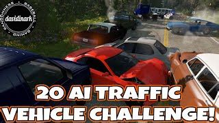 20 AI Traffic Vehicle Chase Challenge BeamNG Drive East Coast USA