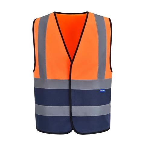 Gilet De Sécurité Orange Marine Gilet Haute Visibilité Homme Gilet De