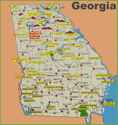 Map Of Georgia Towns And Cities Georgia State Maps Usa Maps Of Georgia