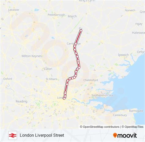 Greater Anglia Route Schedules Stops Maps London Liverpool Street