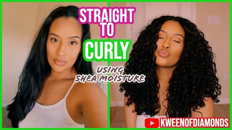 Straight To Curly Routine Using Shea Moisture Youtube