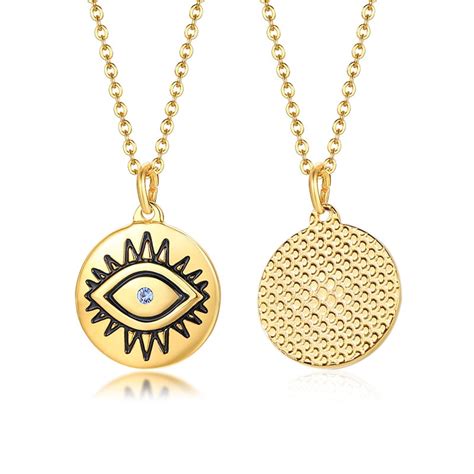 Colgante De Ojos Con Piedra De Cristal Para Mujer Collar De Monedas De