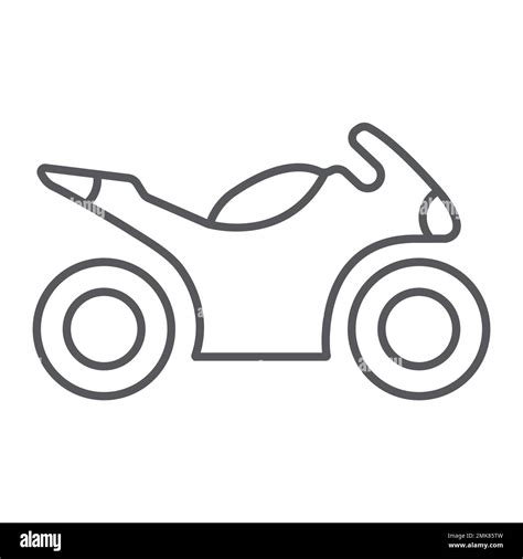 Sportbike Thin Line Icon Transport And Drive Motorbike Sign Vector