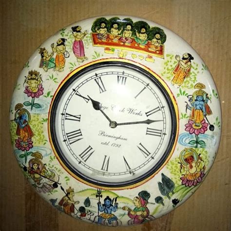 analog wood decorative white wall clock  home size