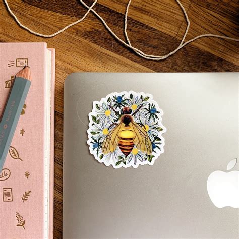 Honey Bee Sticker Vinyl Decal Cute Laptop Sticker Cup Decal Etsy