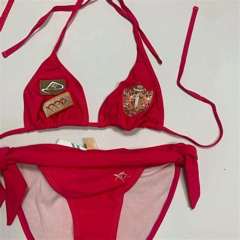 Vintage Bright Pink Halter Neck Bikini Set New With Depop
