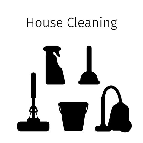 House cleaning vector silhouette 34820044 Vector Art at Vecteezy