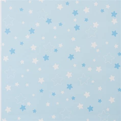 Papel De Parede Infantil Azul - Papel De Parede Infantil Bebê Menino Estrelas Azul Claro - R$ 160,00 em ...