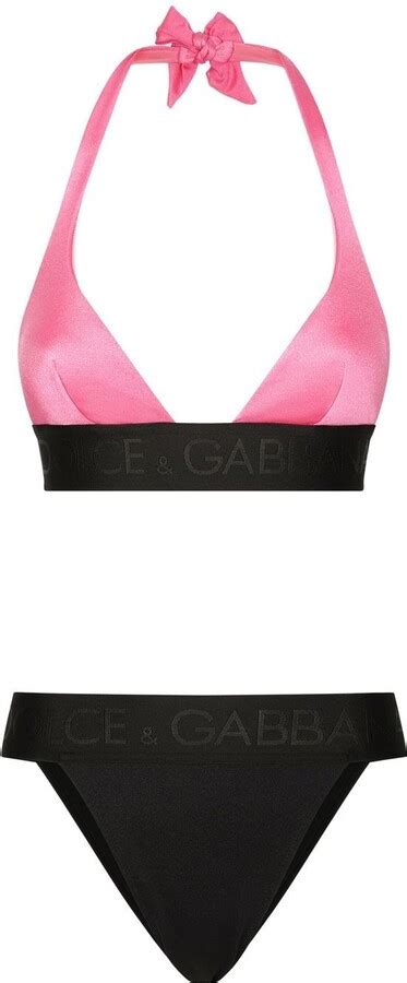 Dolce Gabbana Bikini With Triangle Bikini Top Shopstyle Two Piece Swimsuits