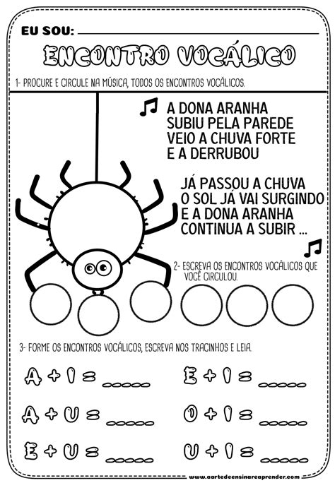 ATIVIDADE PRONTA - ENCONTRO VOCÁLICO - A Arte de Ensinar e Aprender