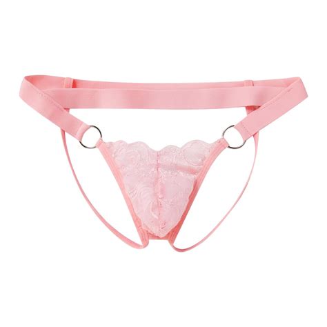 ABAFIP Men S Lace Thong Underwear Low Waist Sissy Pouch G String Panties Crossdressing Lingerie