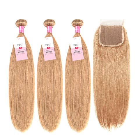 Color Brazilian Straight Hair Bundles And X Closure West Kiss Hair