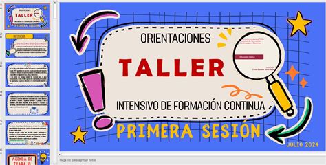 Presentación en PowerPoint y PDF del Taller Intensivo de Formación