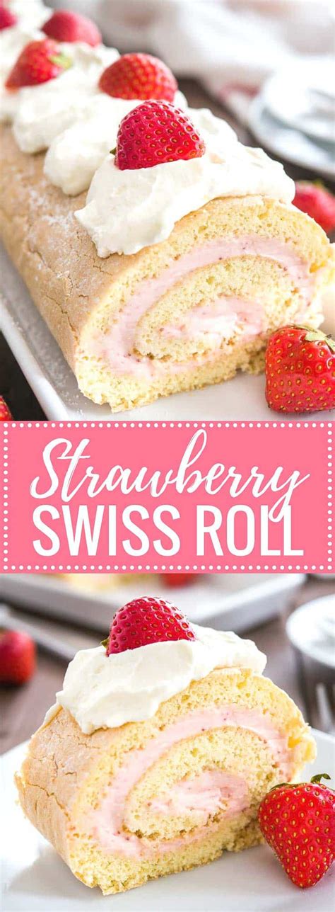 Strawberry Swiss Roll Cake Recipe Plated Cravings