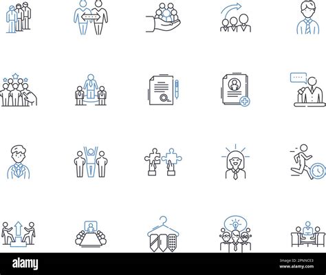 Clerical Staff Line Icons Collection Organized Detail Oriented