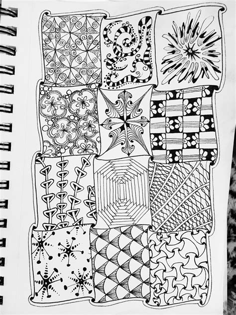 Zentangle Doodle Tanglepatterns Twelve Designs Zentangle Doodle