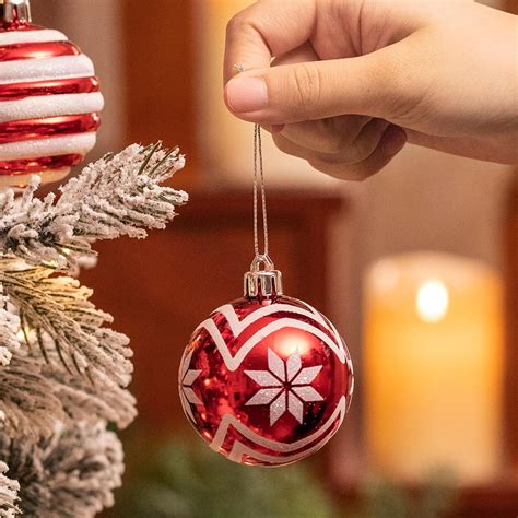 Valery Madelyn Christmas Tree Ornaments 24ct 236 Inches Red And White