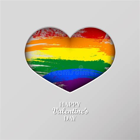 LGBT Rainbow Pride Flag In A Shape Of Heart Lesbian Gay Bisexual And Transgender D Paper