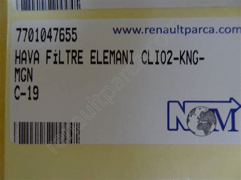 7701070525-HAVA FİLTRESİ YAN SANAYİ » Hava Filtreleri | Renault Yedek ...