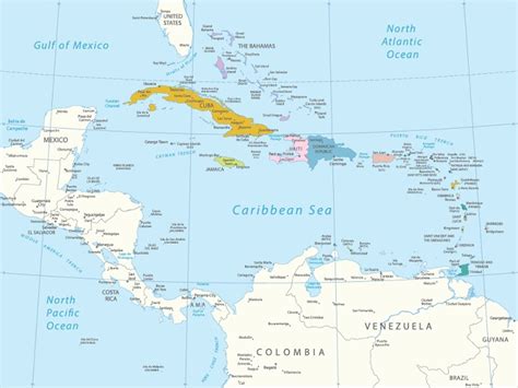 Caribbean Political Map