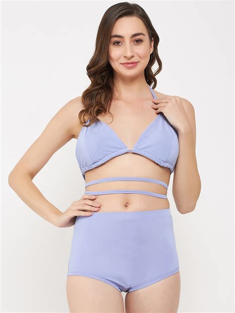 Buy Clovia Women Padded Halter Neck Bikini Top High Waist Bikini Bottoms Swimwear For Women