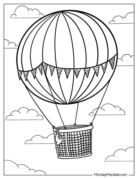 Hot Air Balloon Coloring Pages Free Printable