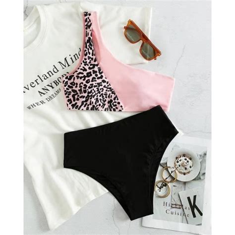 Bikini swimsuit Maillot de bain asymétrique épaule dénudée Sexy