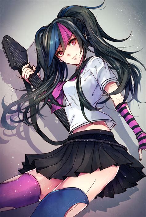 Safebooru 1girl Alternate Hairstyle Black Hair Blue Hair Dangan Ronpa