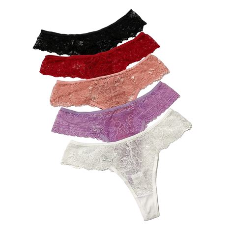 Kit 5 Calcinhas Fio Dental De Renda Virginia Tanga Para Revenda De Lingerie E Moda Intima