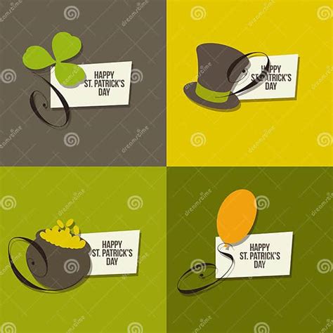 St Patricks Day Symbols Set Of Vectors Stock Vector Illustration Of