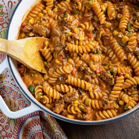 One Pot Taco Beef Pasta Slimming Eats