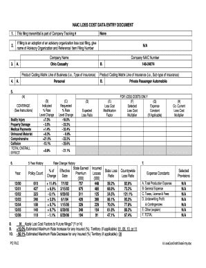 Fillable Online Insurance Arkansas FORM RF 1 Rate Filing Abstract