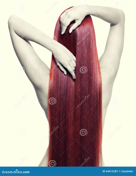 Nude Woman With Long Red Hair Stock Image Image Of Haircare Caucasian
