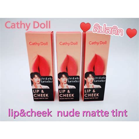 Lipstick Cathy Doll Lip Cheek Nude Matte Tint Win Shopee Thailand