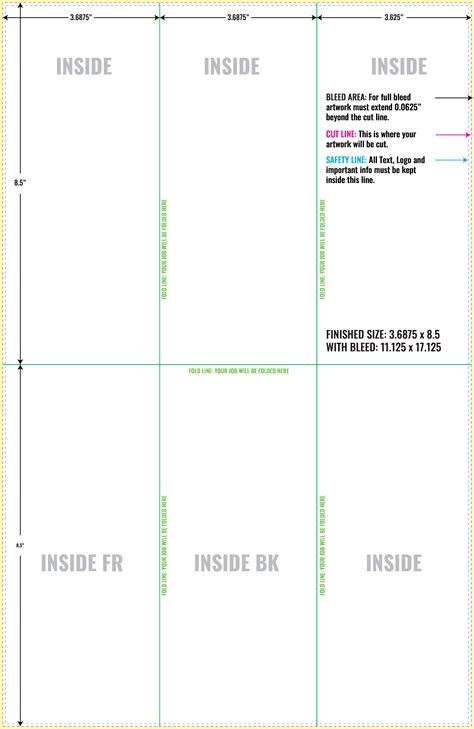 Free Adobe Illustrator 11" x 17" Brochure Layout Guidelines