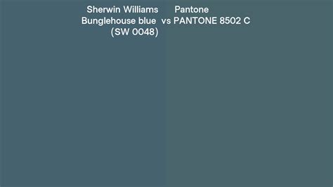 Sherwin Williams Bunglehouse Blue Sw Vs Pantone C Side By