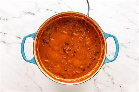 Hearty Vegetarian Bean Chili With Tomato Soup Fork In The Kitchen