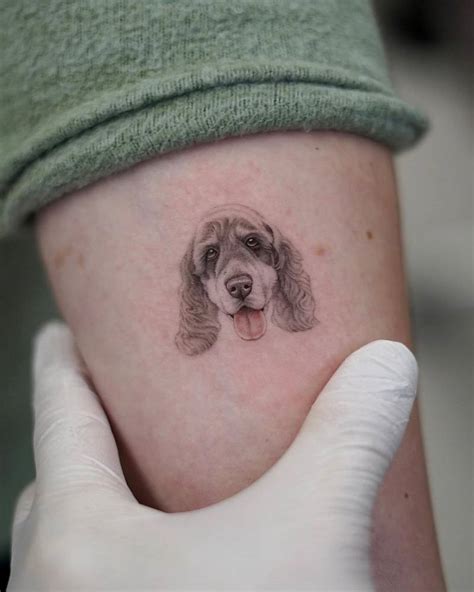 Cocker Spaniel Portrait Tattoo Done On The Inner