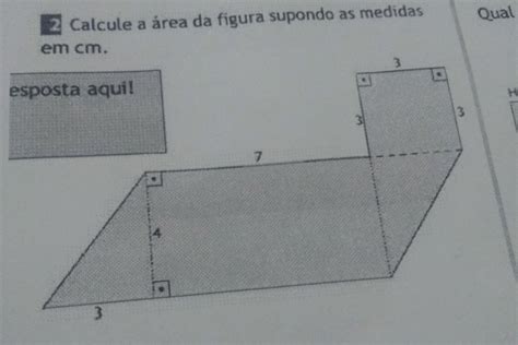 Calcule A área Das Figuras Supondo As Medidas Em Cm