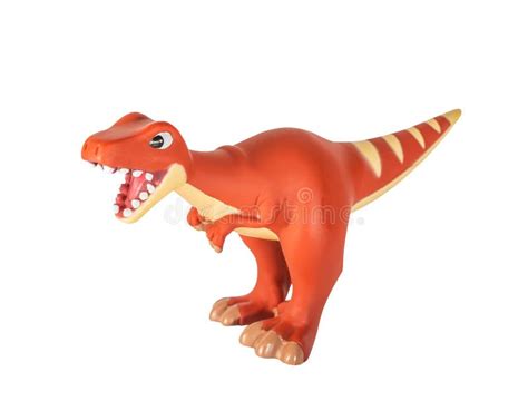 Plastic Orange Dinosaur Toy, Megalosaurus Stock Image - Image of
