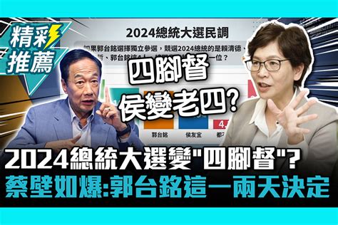 【cnews】2024總統大選變「四腳督」？蔡壁如爆：郭台銘這一兩天決定 匯流新聞網