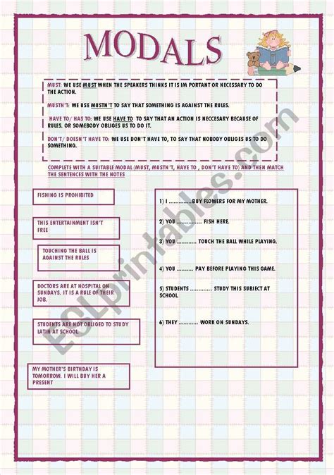 Modals Esl Worksheet By Ag23