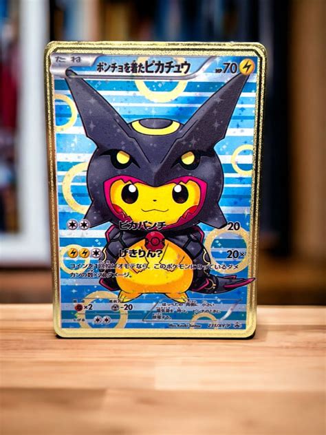Poncho Pikachu X Rayquaza Cosplay Pokémon Card Collectible Etsy