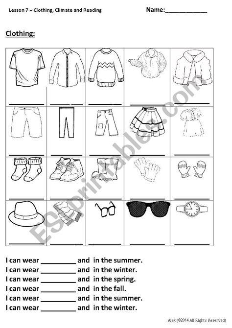 Clothing Esl Worksheet By Axbooya